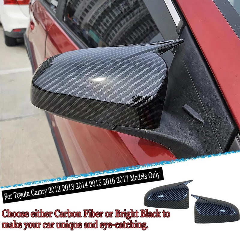 MUXEE Side Mirror Covers, for Toyota Camry 2012 2013 2014 2015 2016 2017 2PCS Turn Signal housing Cover Accessories-Carbon Fiber. - Image 5